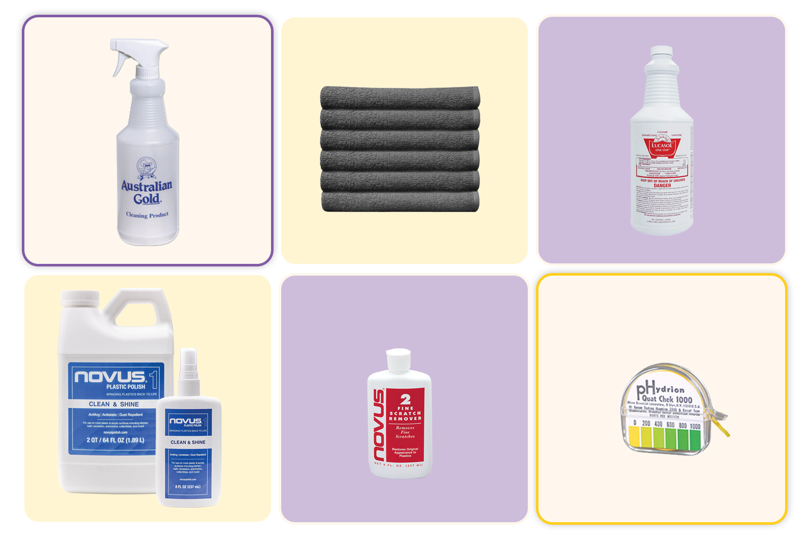 Cleaning Supplies And Acrylic Care